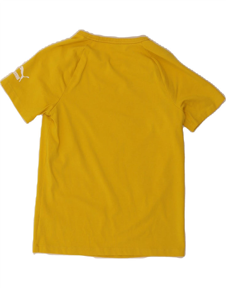 PUMA Boys Graphic T-Shirt Top 10-11 Years Medium Yellow Cotton Vintage Puma and Second-Hand Puma from Messina Hembry 