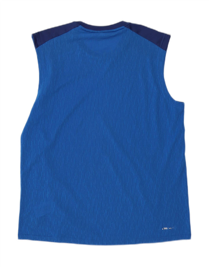 ADIDAS Mens Climacool Vest Top Large Blue Colourblock Polyester