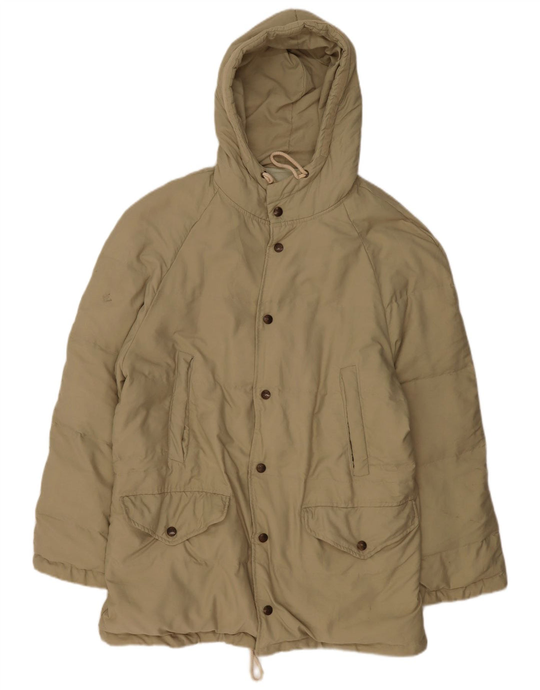 TRUSSARDI Mens Hooded Padded Jacket IT 50 Large Green Polyamide