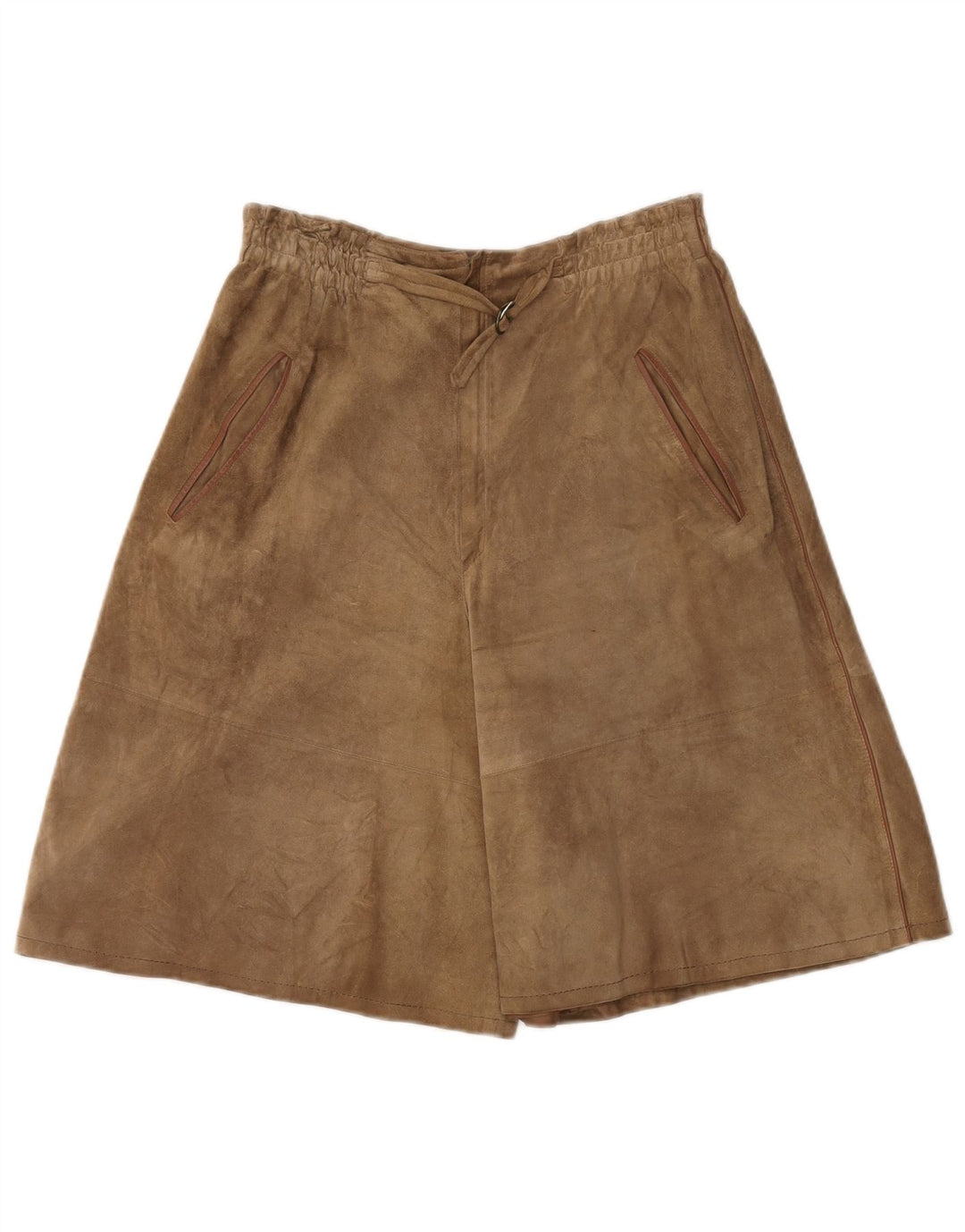 Vintage Womens Suede Cullotes Shorts W28 Medium Beige