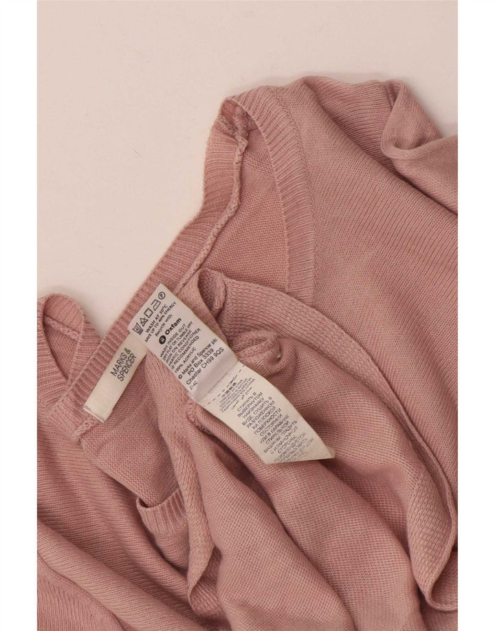 Marks & Spencer Womens Tunic Dress UK 10 Small Pink Acrylic