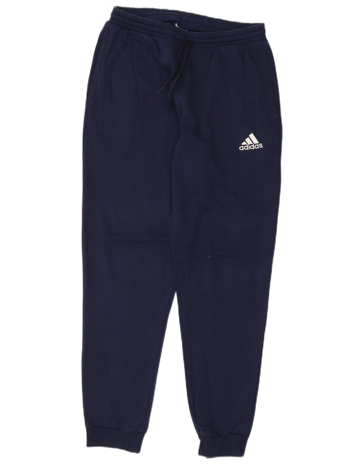 ADIDAS Mens Tracksuit Trousers Joggers Medium Navy Blue Cotton
