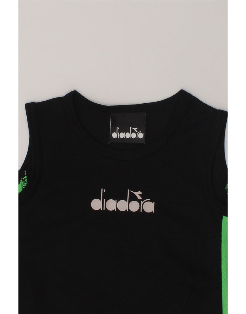 DIADORA Baby Boys Graphic Vest Top 9-12 Months Black Colourblock Polyester | Vintage Diadora | Thrift | Second-Hand Diadora | Used Clothing | Messina Hembry 