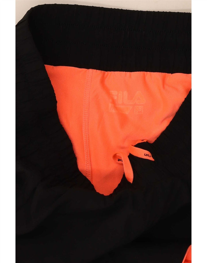 Fila Womens Graphic Sport Shorts UK 12 Medium Black