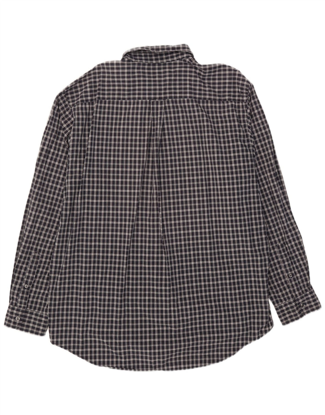 Nautica Mens Shirt XL Navy Blue Check Cotton