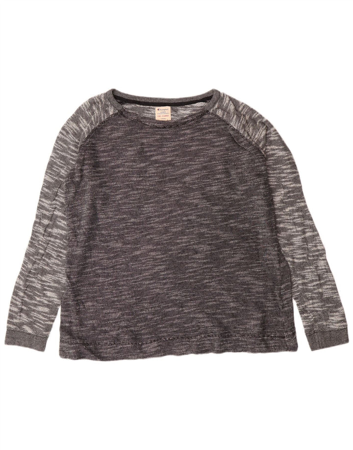 Champion Womens Top Long Sleeve UK 18 XL Grey Flecked Cotton