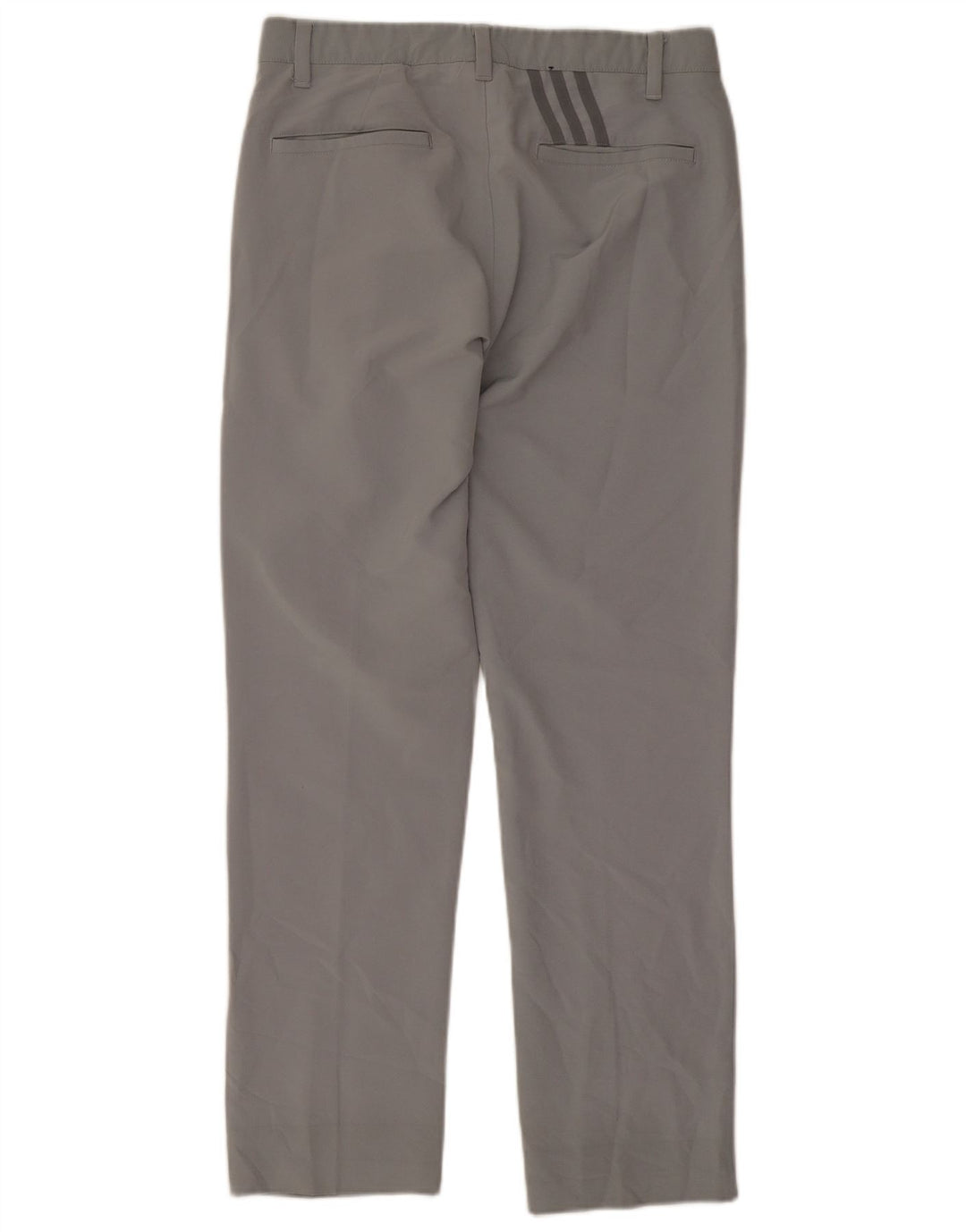 Adidas Mens Straight Chino Trousers W30 L28 Grey Polyester