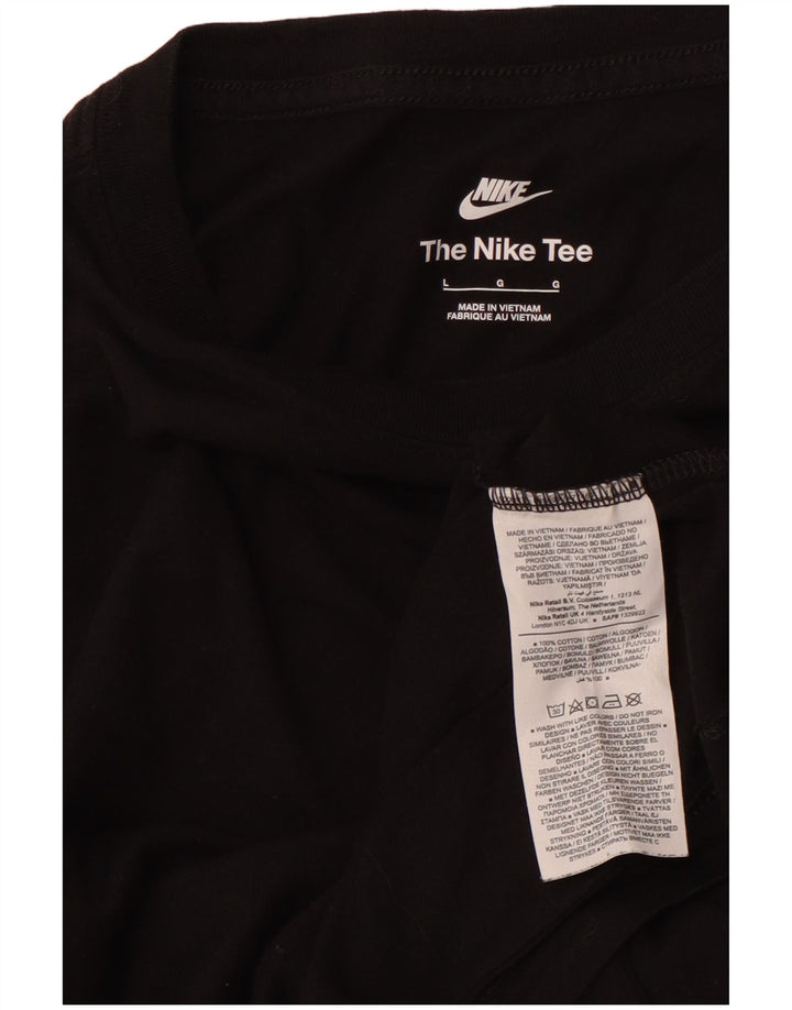 NIKE Mens T-Shirt Top Large Black Cotton