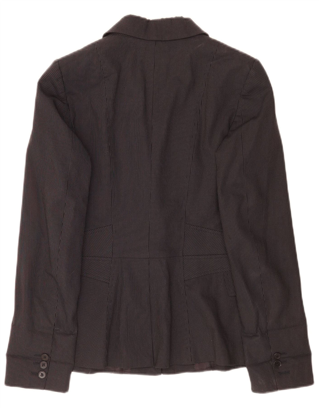 Reiss Womens 1 Button Blazer Jacket UK 8 Small Black Pinstripe Viscose