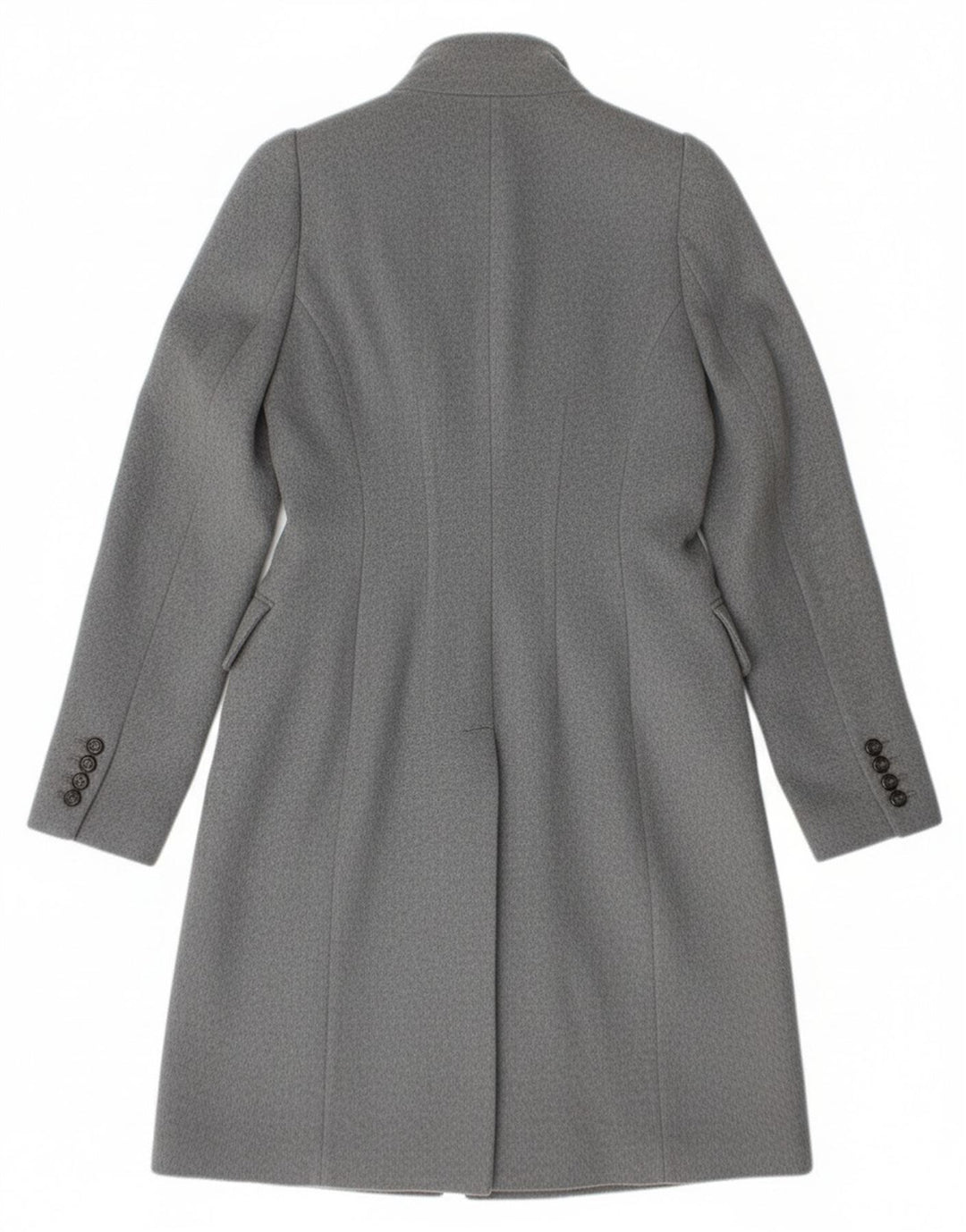 Zara Womens Double Breasted Coat UK 12 Medium Grey Wool