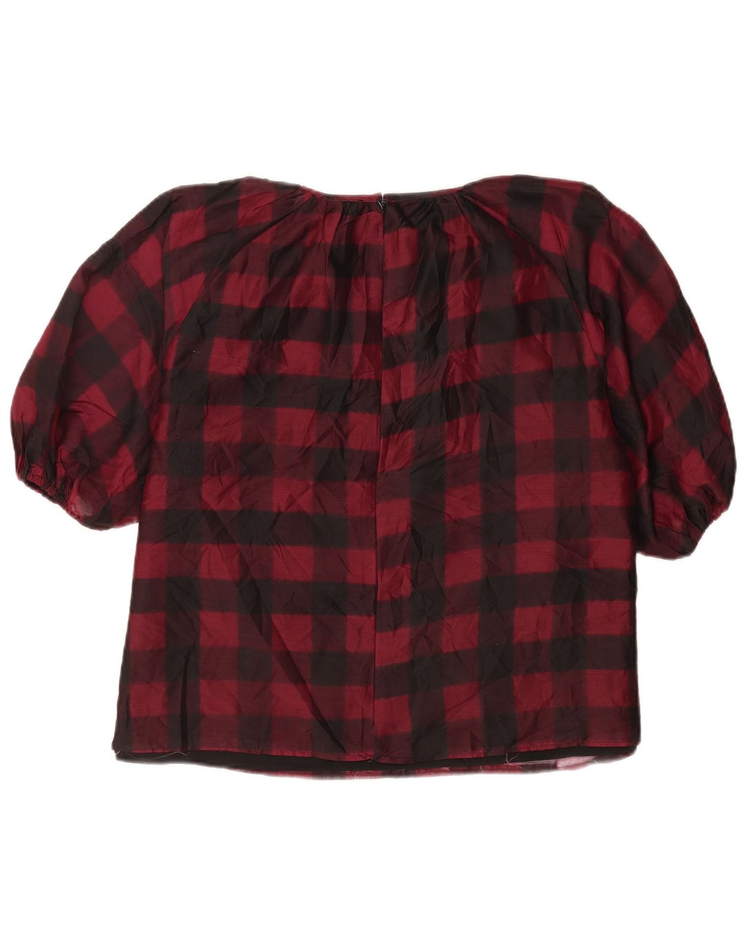 Oasis Womens 3/4 Sleeve Blouse Top UK 16 Large Red Gingham