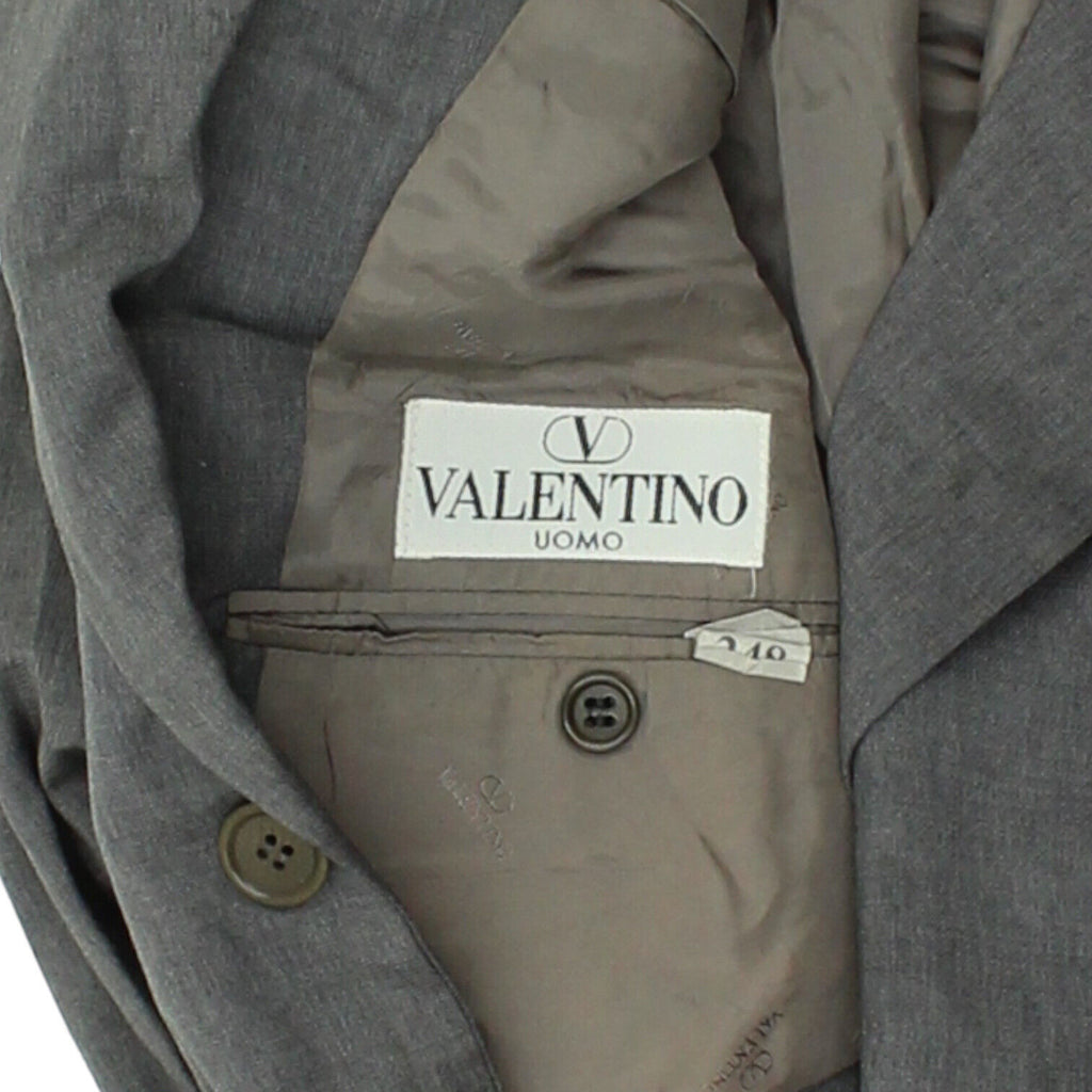 Valentino Mens Grey 3 Button Blazer Jacket | Vintage High End Designer Suit VTG | Vintage Messina Hembry | Thrift | Second-Hand Messina Hembry | Used Clothing | Messina Hembry 