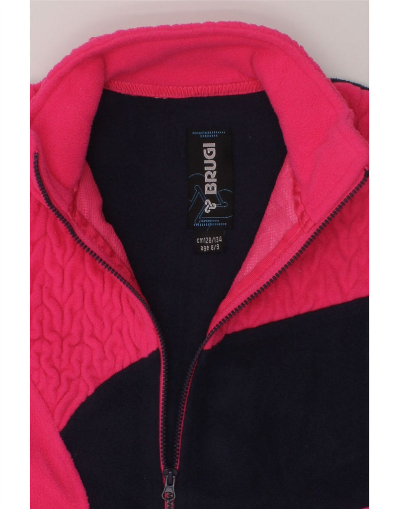 BRUGI Girls Fleece Jacket 8-9 Years Pink Colourblock | Vintage Brugi | Thrift | Second-Hand Brugi | Used Clothing | Messina Hembry 