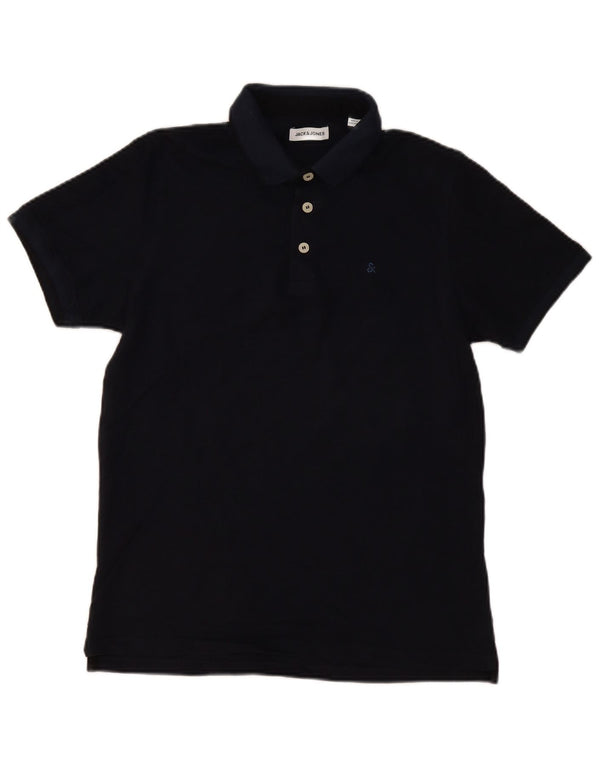 Jack & Jones Mens Polo Shirt Medium Navy Blue Cotton
