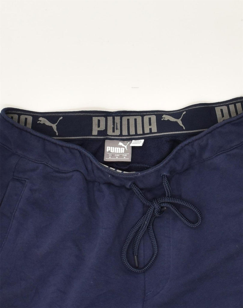 PUMA Mens Tracksuit Trousers Joggers Medium Navy Blue Cotton | Vintage Puma | Thrift | Second-Hand Puma | Used Clothing | Messina Hembry 