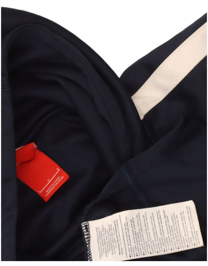 Nike Mens Zip Hoodie Sweater Large Navy Blue Colourblock Polyester