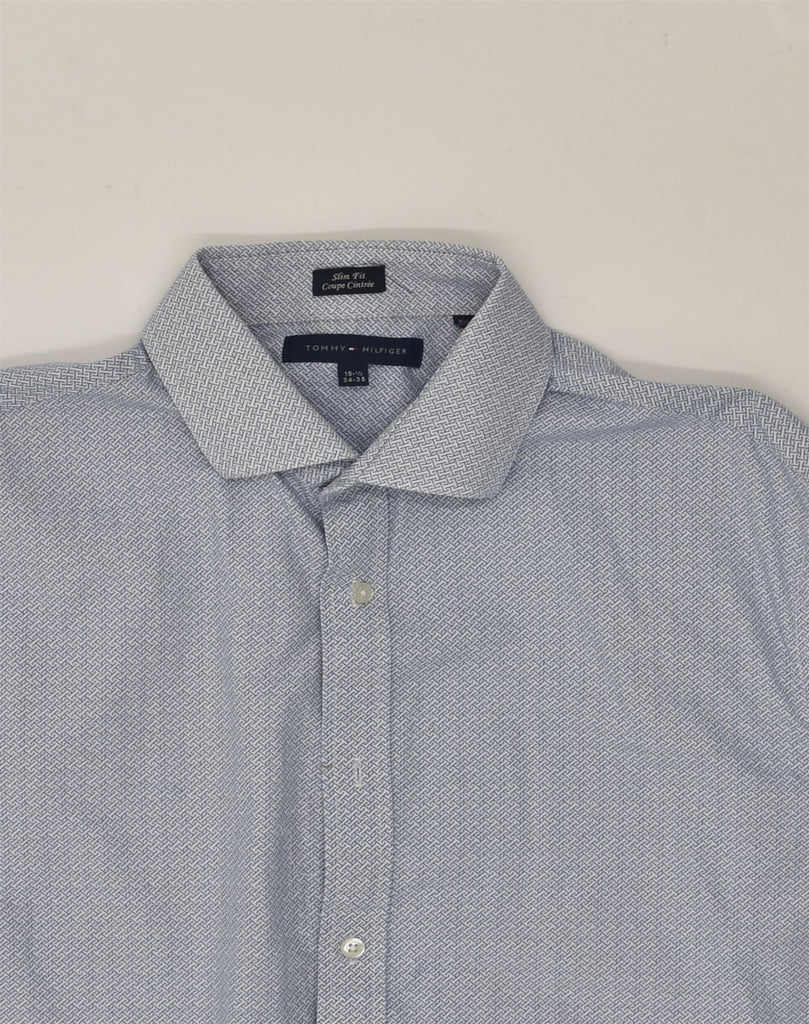 TOMMY HILFIGER Mens Slim Fit Shirt Size 15 1/2 Medium Grey Cotton | Vintage Tommy Hilfiger | Thrift | Second-Hand Tommy Hilfiger | Used Clothing | Messina Hembry 