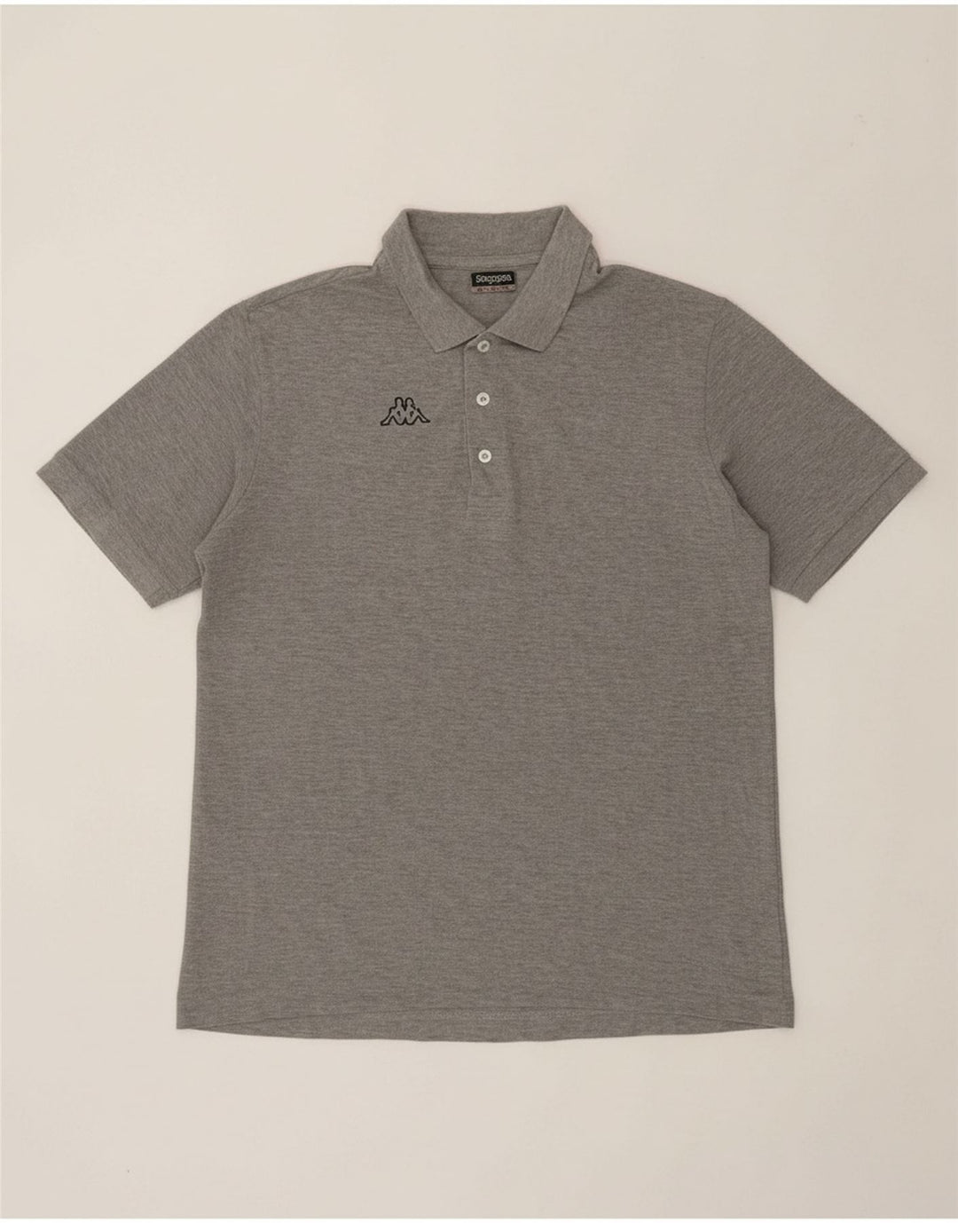 KAPPA Mens Graphic Polo Shirt XL Grey Cotton