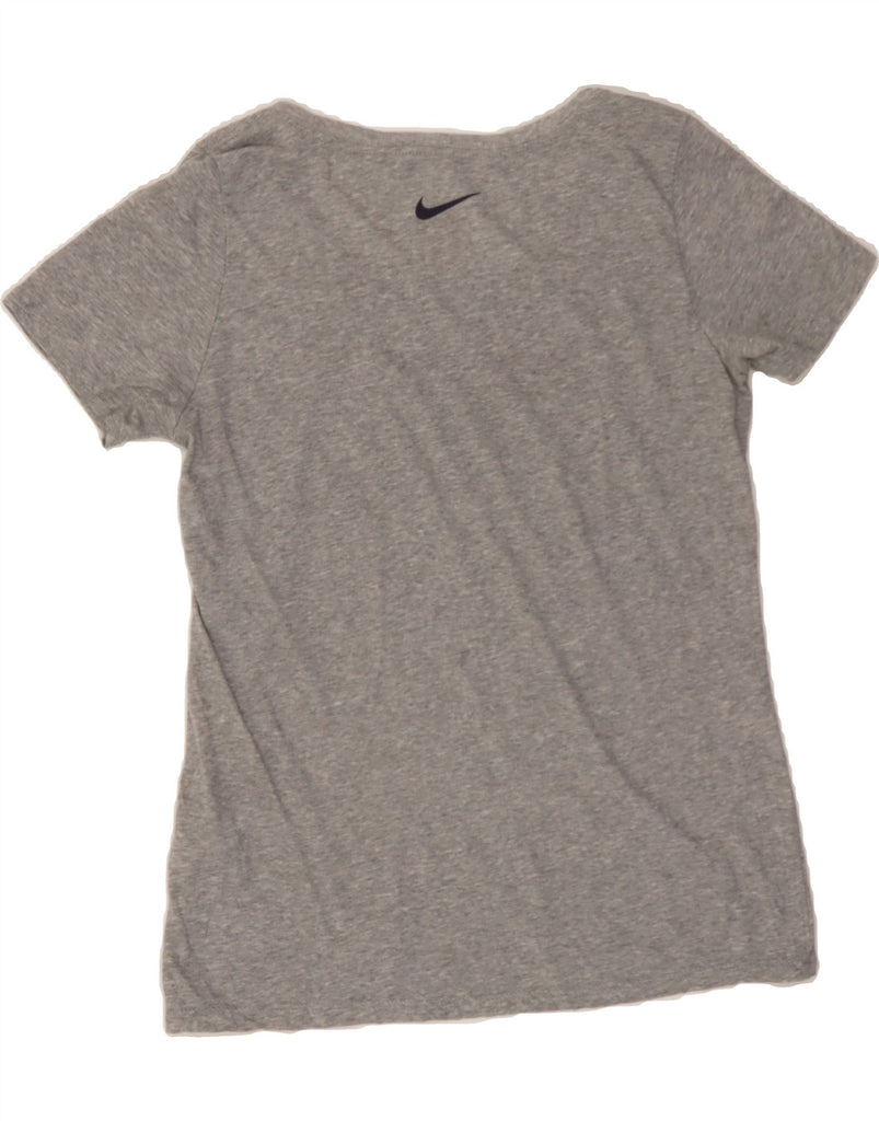 NIKE Womens Dri Fit Graphic T-Shirt Top UK 12 Medium Grey Cotton Vintage Nike and Second-Hand Nike from Messina Hembry 