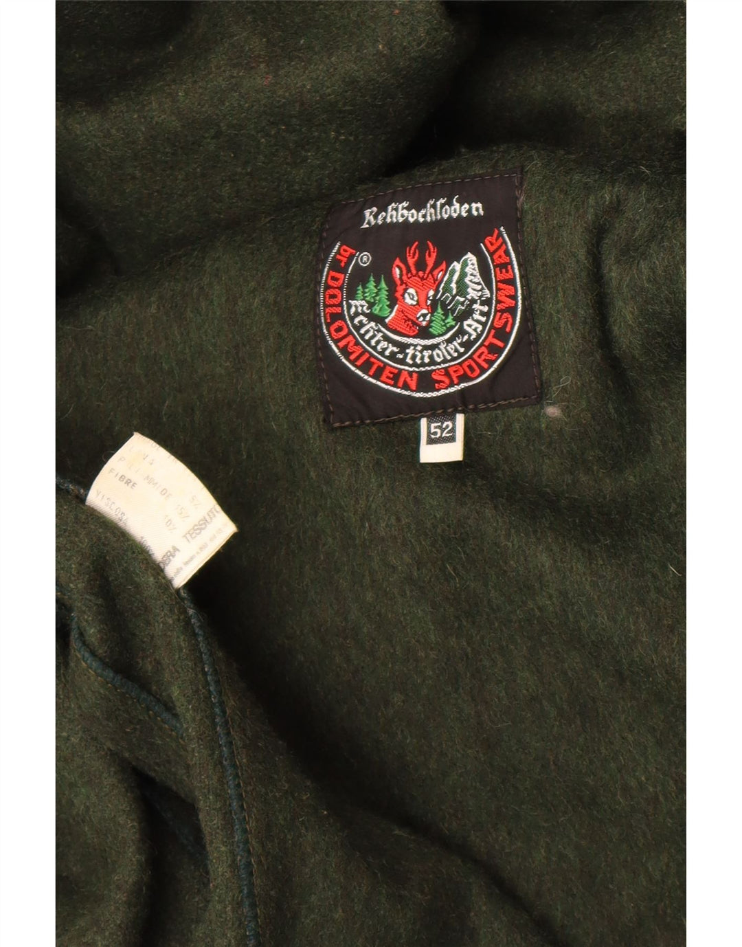 Dolomiten Mens Overcoat IT 52 XL Green Wool