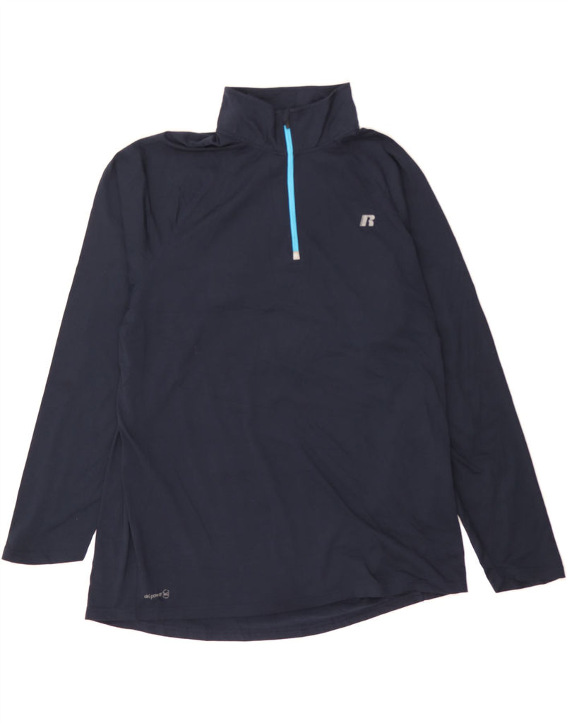 RUSSELL ATHLETIC Mens Pullover Tracksuit Top UK 46/48 XL Navy Blue Vintage Russell Athletic and Second-Hand Russell Athletic from Messina Hembry 