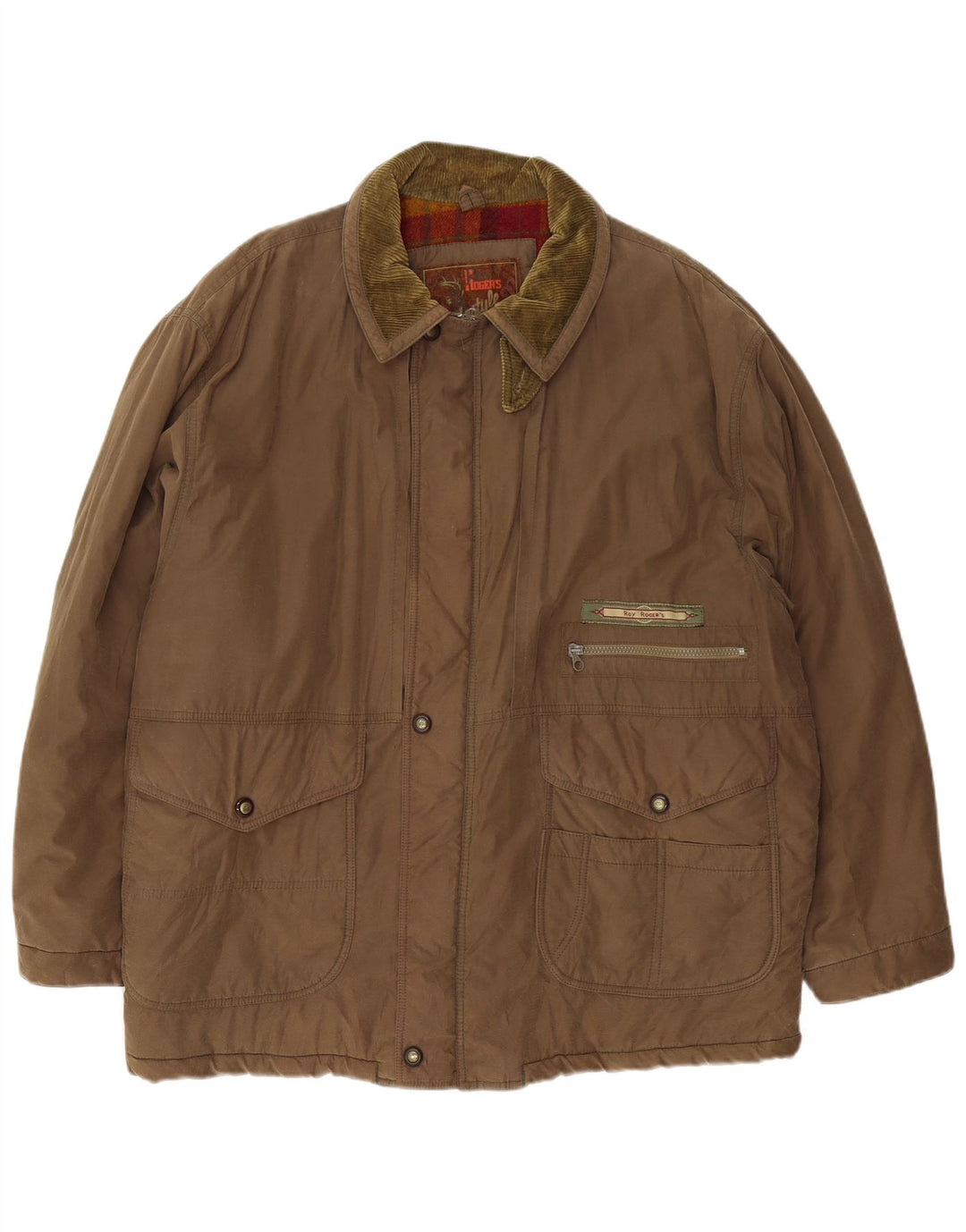 Roy Rogers Mens Loose Fit Utility Jacket UK 40 Large Brown Cotton