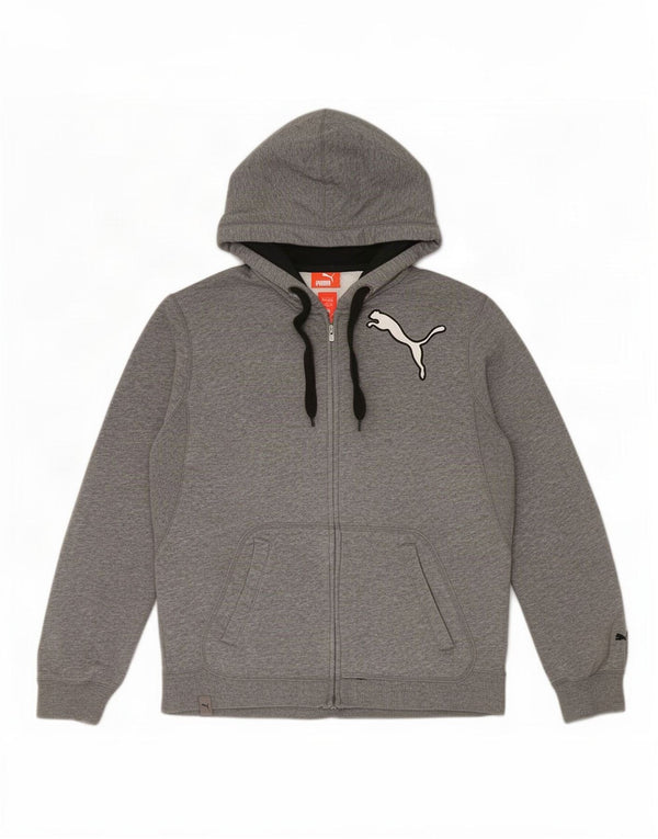 Puma Mens Zip Hoodie Sweater Medium Grey