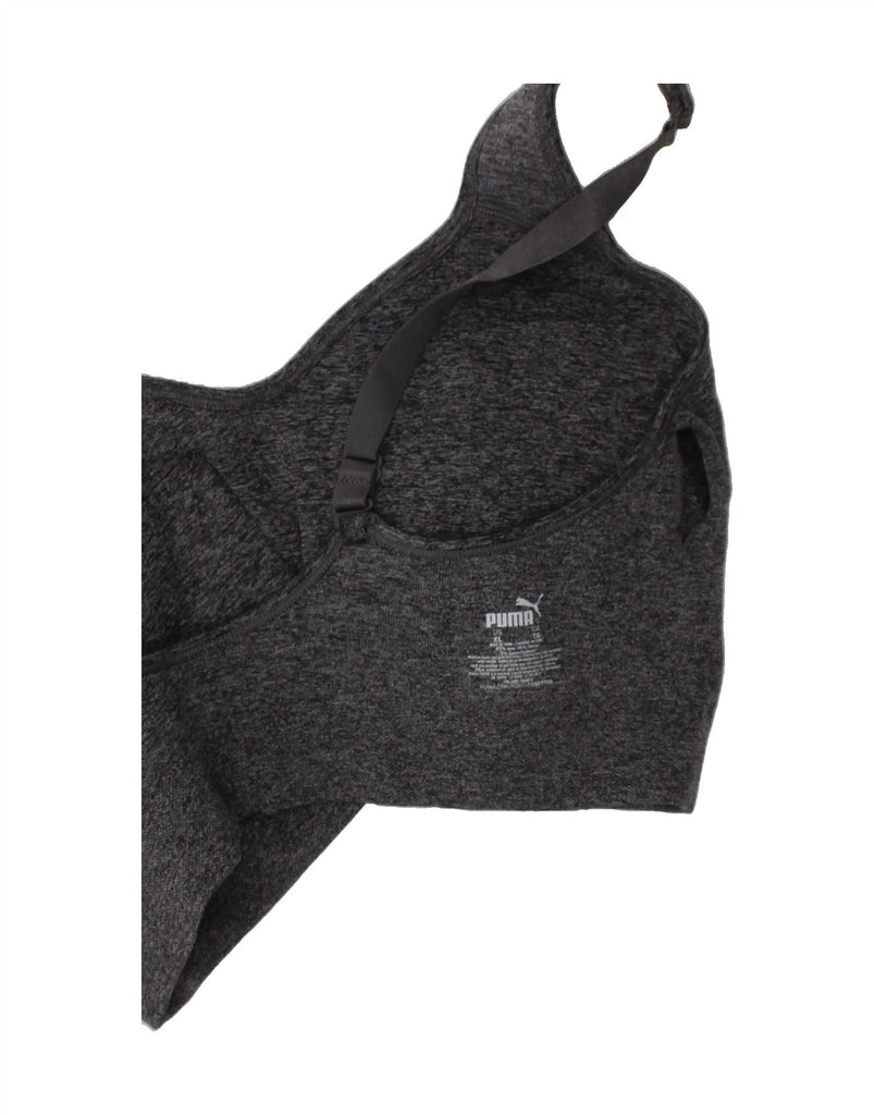 PUMA Womens Sport Bra Top UK 18 XL Grey Flecked Nylon Vintage Puma and Second-Hand Puma from Messina Hembry 