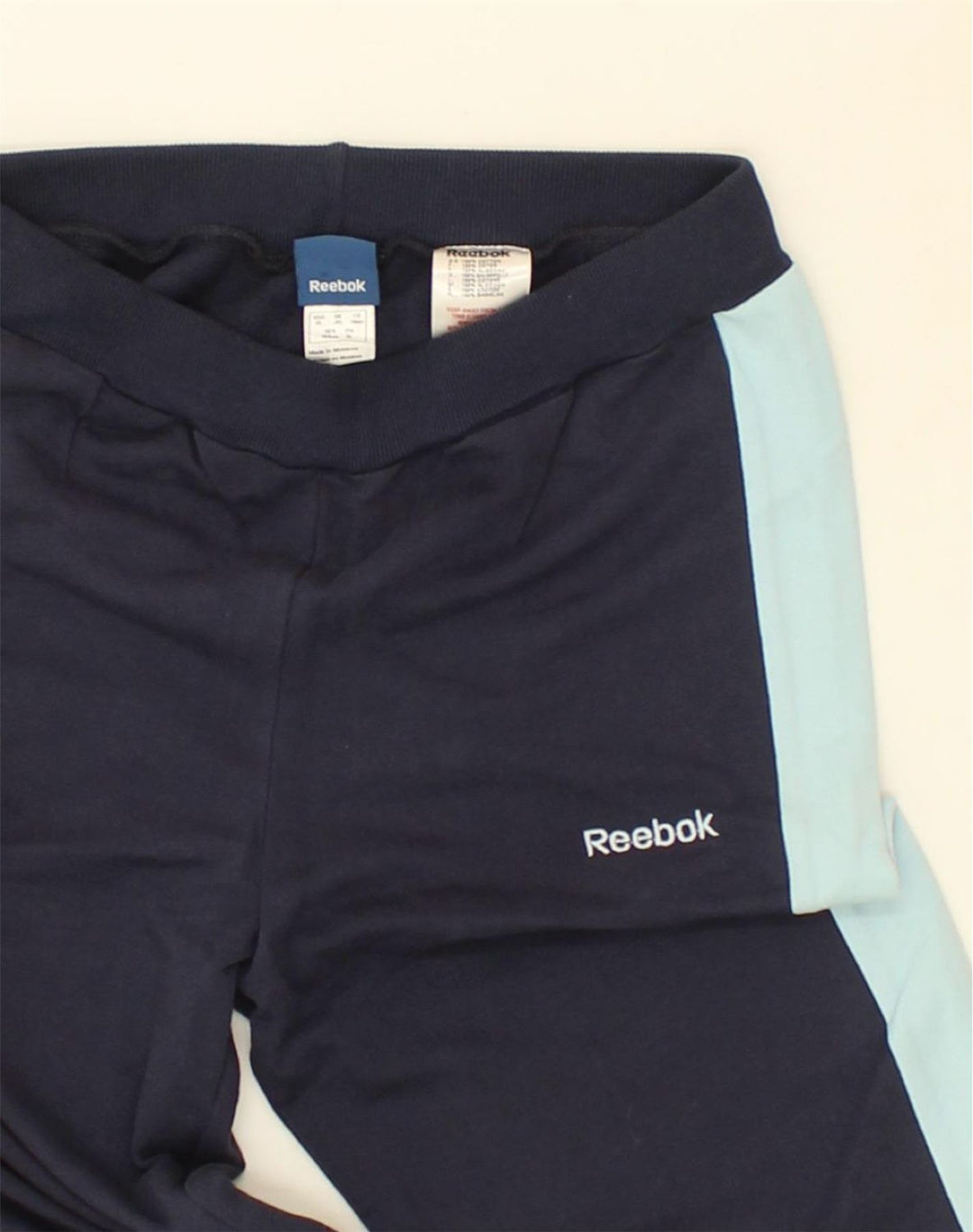 REEBOK Girls Leggings 12-13 Years XL Navy Blue Cotton | Vintage Reebok | Thrift | Second-Hand Reebok | Used Clothing | Messina Hembry 