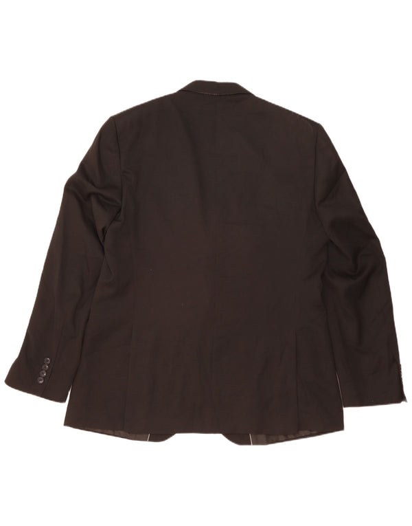 Marks & Spencer Mens 2 Button Blazer Jacket UK 44 XL Black Polyester