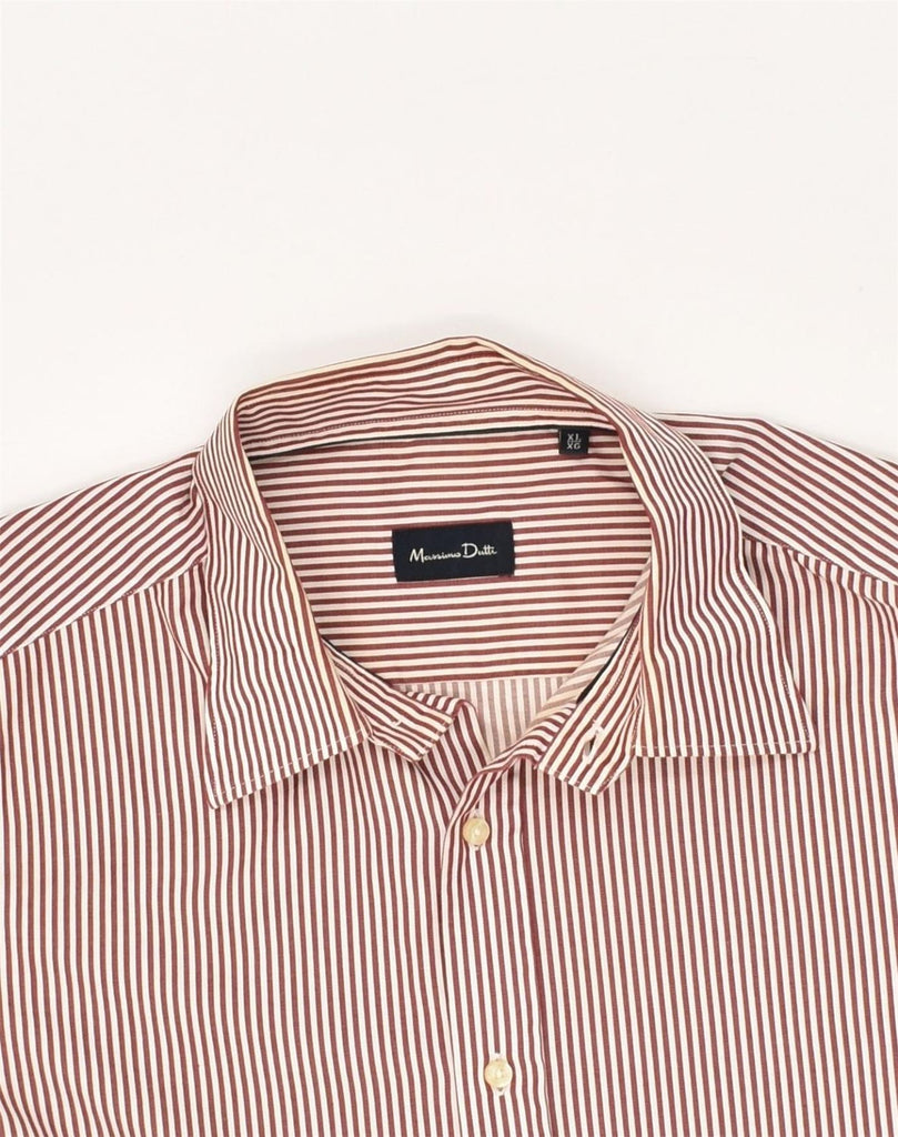 MASSIMO DUTTI Mens Shirt XL Burgundy Striped Cotton | Vintage Massimo Dutti | Thrift | Second-Hand Massimo Dutti | Used Clothing | Messina Hembry 