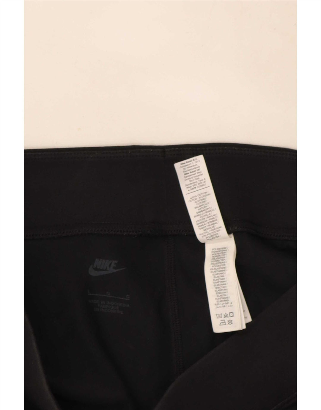 Nike Womens Crop Leggings UK 14 Large Black Cotton