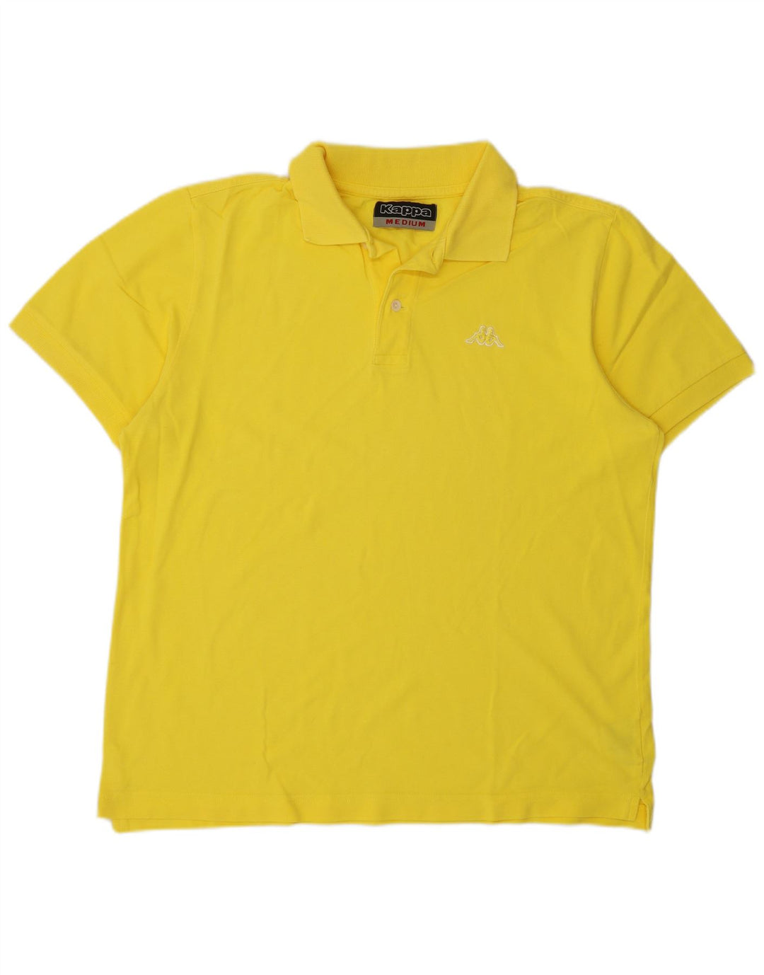 Adidas Mens Polo Shirt Medium Yellow Cotton