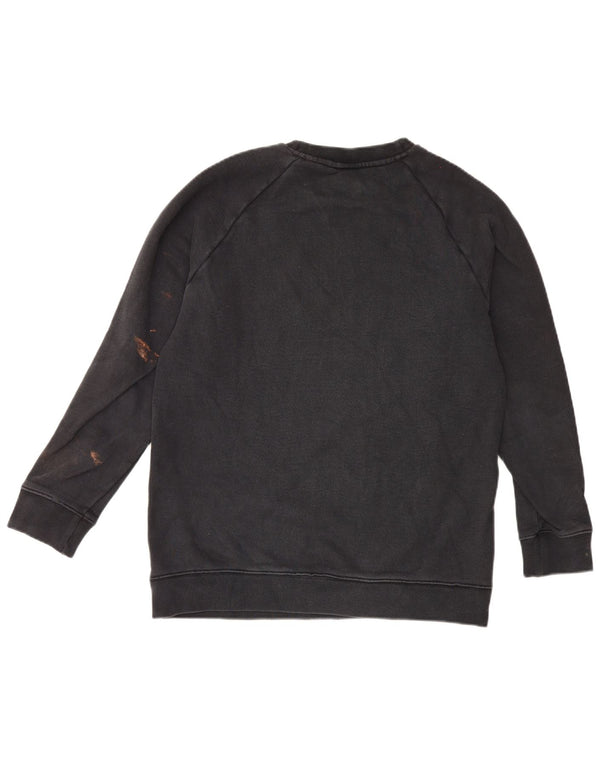 Adidas Womens Graphic Sweatshirt Jumper UK 10 Small Black Cotton