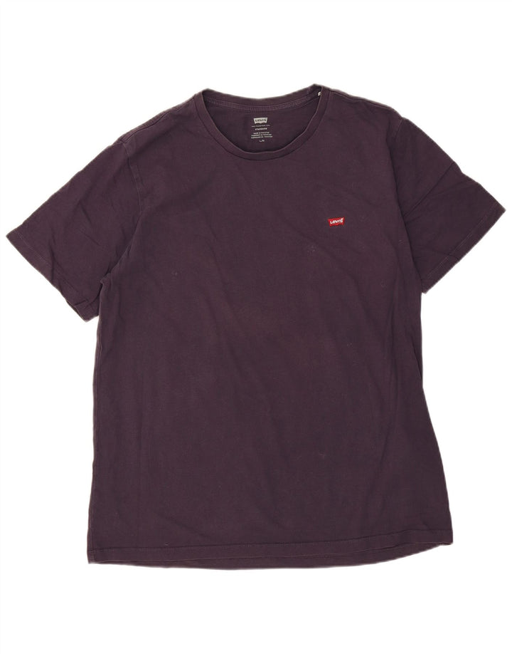 Levi's Mens Standard Standard Fit T-Shirt Top Large Navy Blue Cotton
