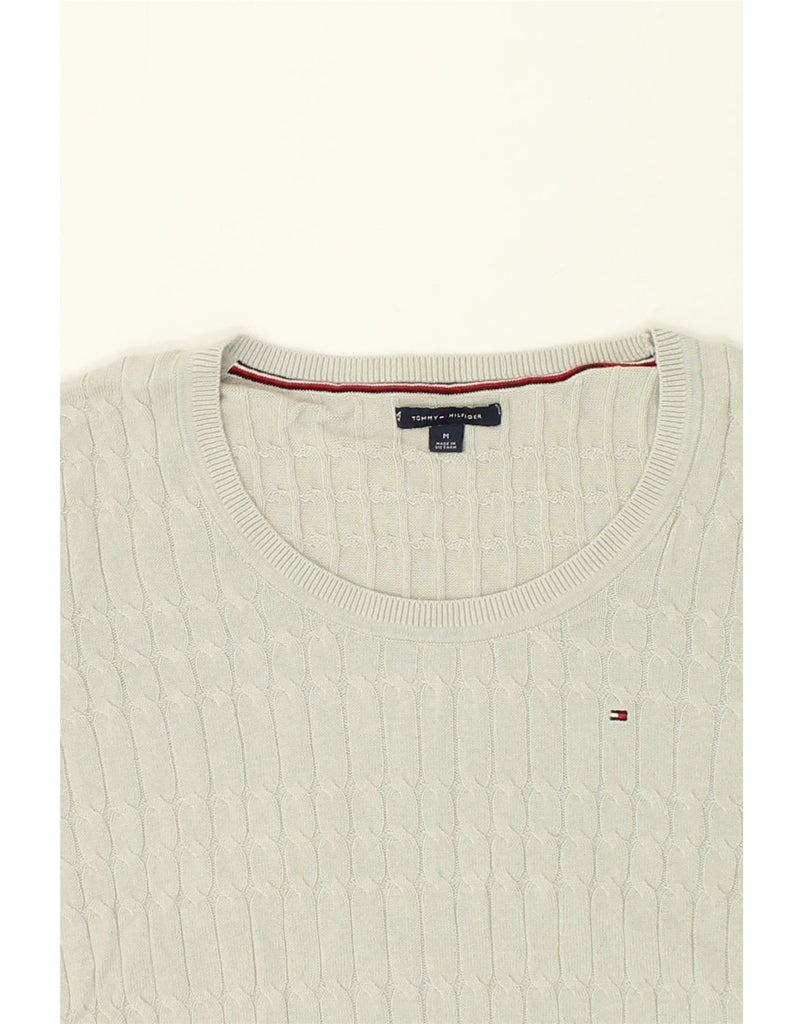 TOMMY HILFIGER Womens Boat Neck Jumper Sweater UK 14 Medium Grey | Vintage Tommy Hilfiger | Thrift | Second-Hand Tommy Hilfiger | Used Clothing | Messina Hembry 