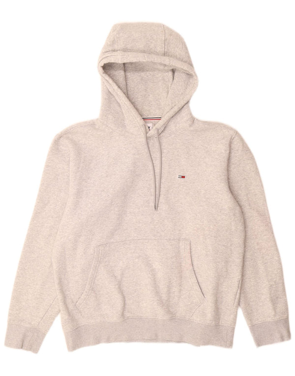 Tommy Hilfiger Mens Hoodie Jumper XL Grey Flecked Cotton
