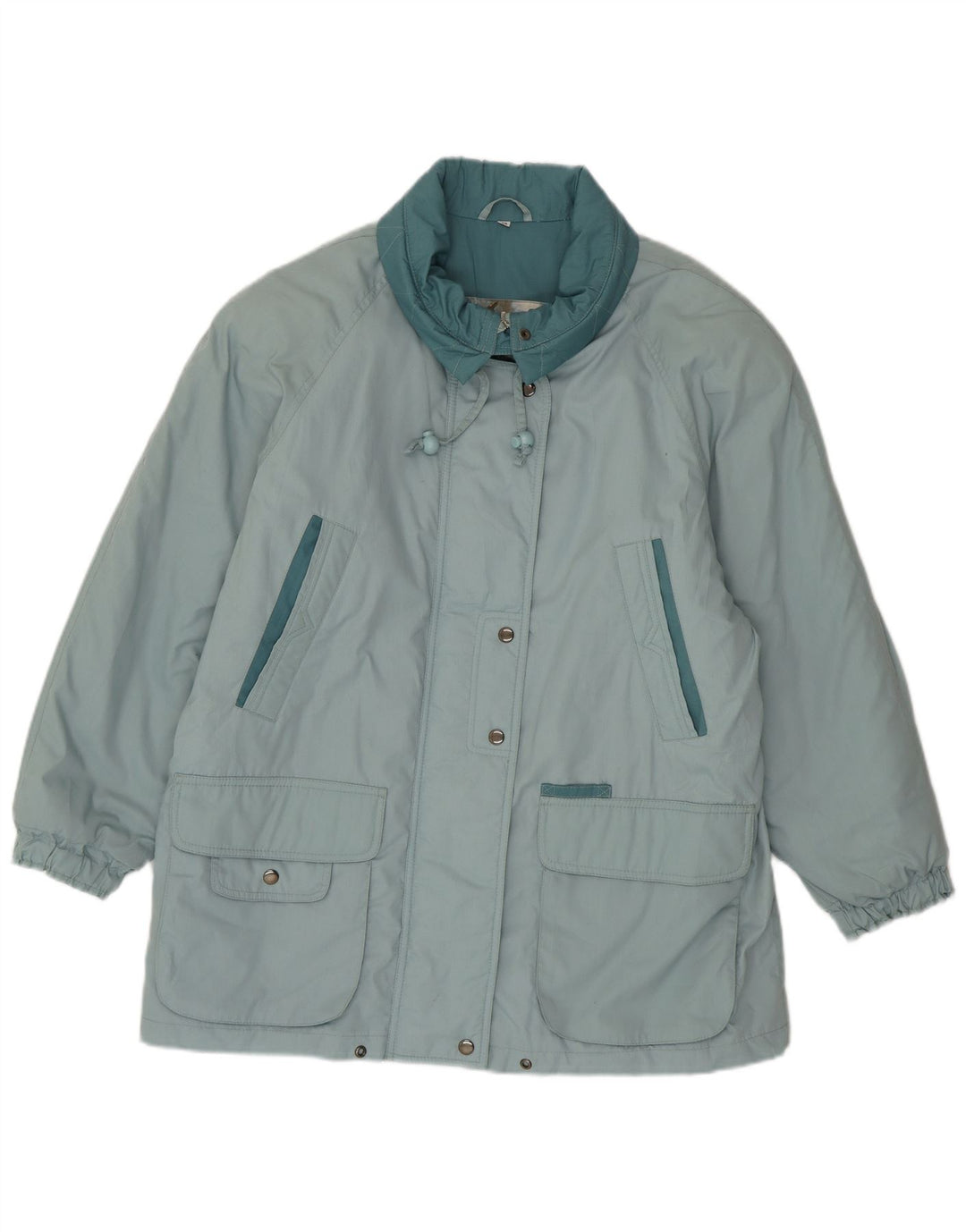 New Fast Womens Oversized Padded Coat EU 40 Medium Blue Polyester