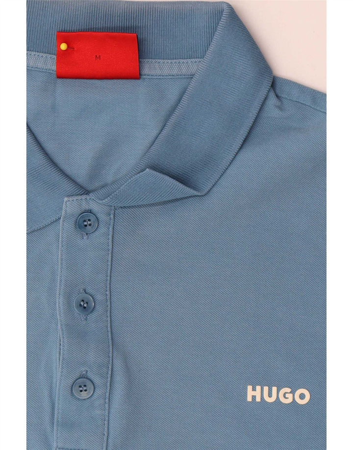 Hugo Boss Mens Polo Shirt Medium Blue Cotton