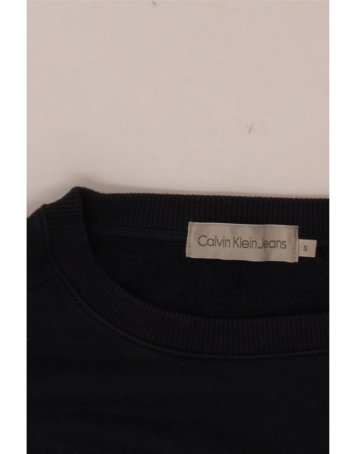 CALVIN KLEIN JEANS Mens Graphic Sweatshirt Jumper Small Navy Blue