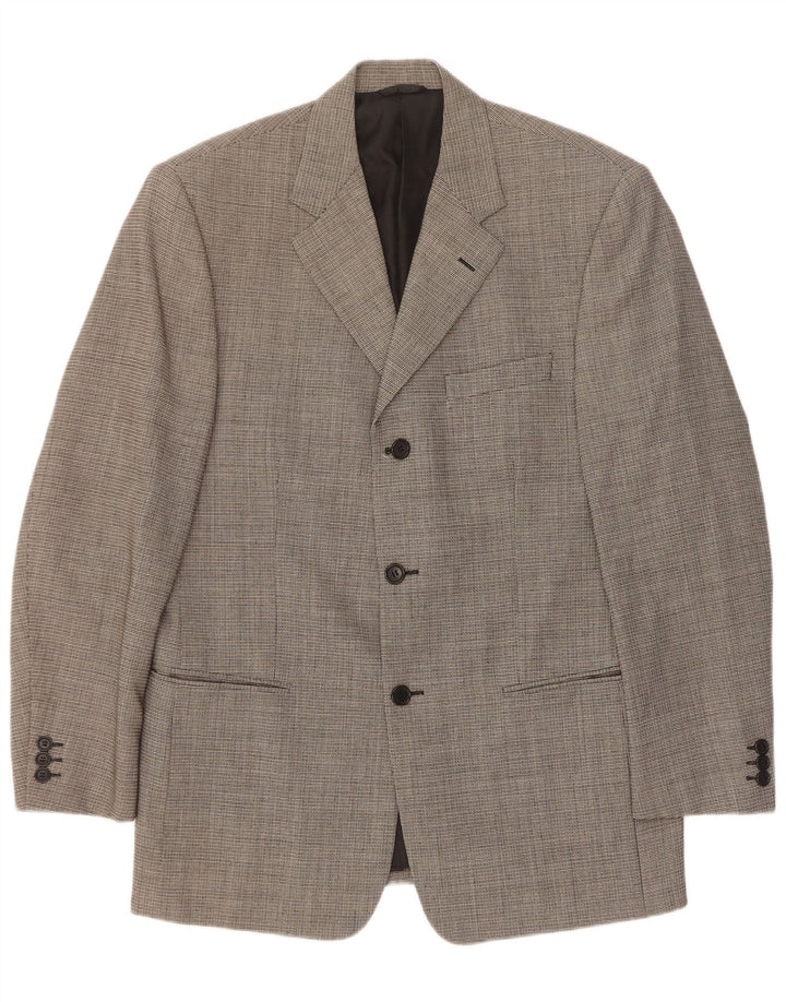 Cerruti 1881 Mens 3 Button Blazer Jacket IT 48 Medium Grey Check Wool