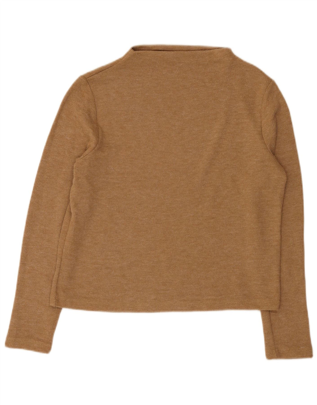 Marks & Spencer Womens Top Long Sleeve UK 12 Medium Beige Polyester