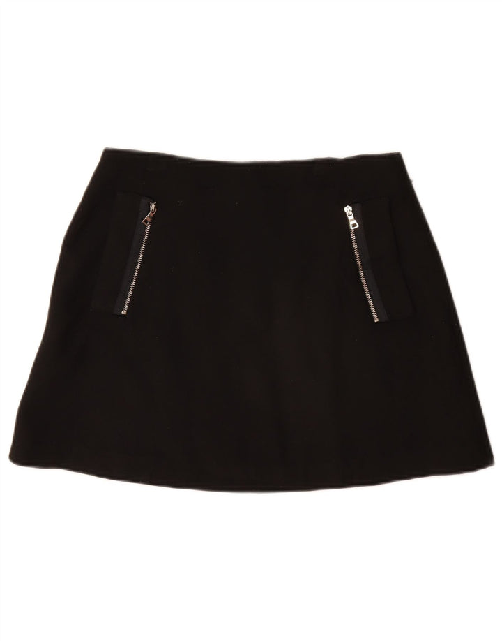 ZARA Womens Mini Skirt XS W26  Black Polyester