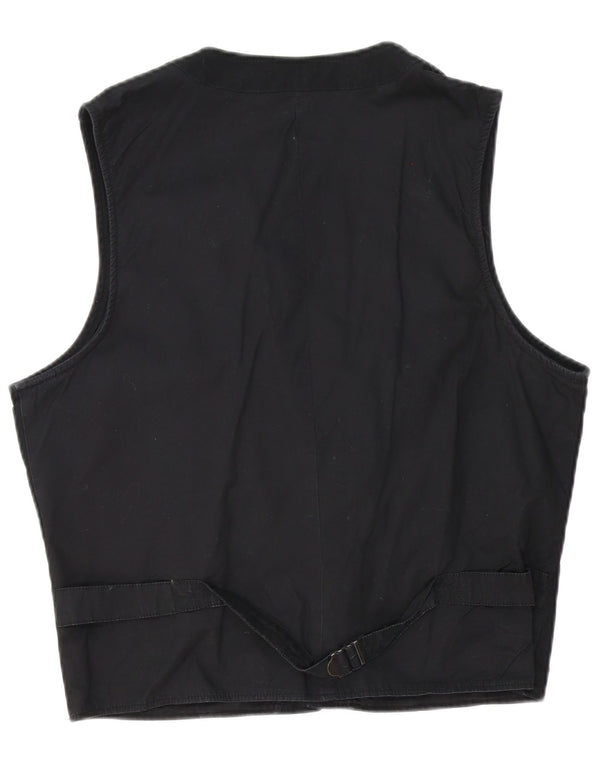C&A Mens Waistcoat XL Black Cotton