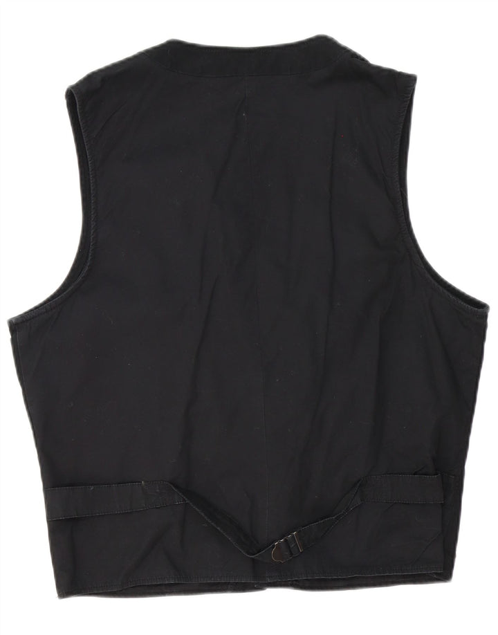 C&A Mens Waistcoat XL Black Cotton