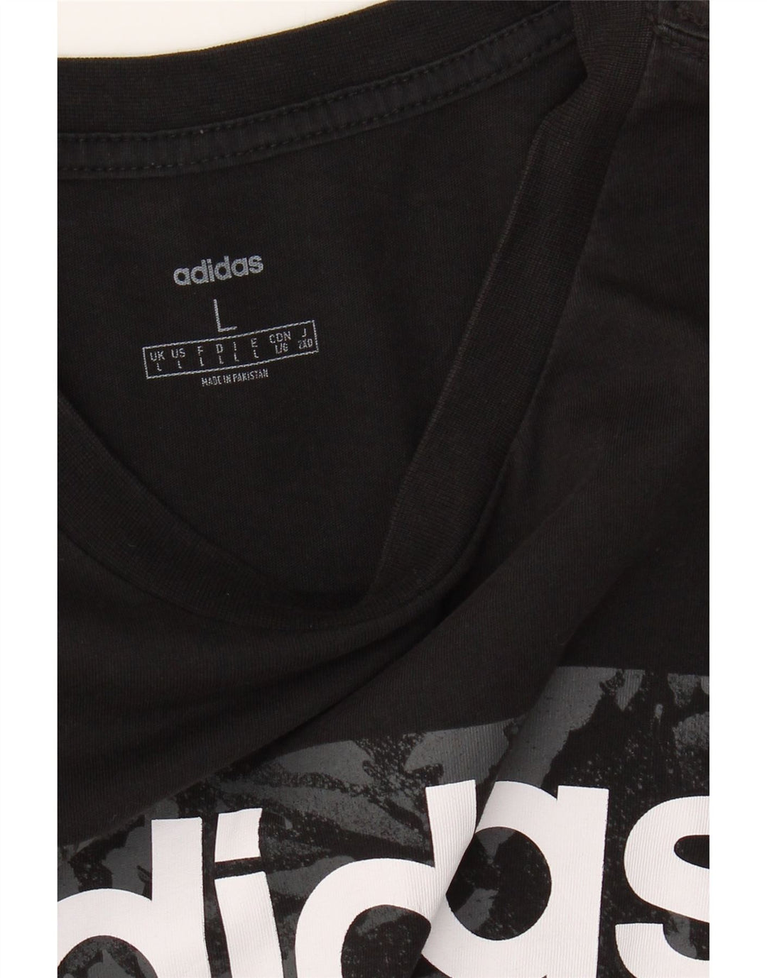 ADIDAS Mens Graphic T-Shirt Top Large Black Cotton Vintage Adidas and Second-Hand Adidas from Messina Hembry 