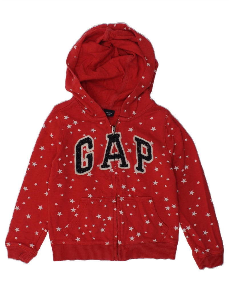 GAP Girls Graphic Zip Hoodie Sweater 3-4 Years Red Spotted Cotton | Vintage Gap | Thrift | Second-Hand Gap | Used Clothing | Messina Hembry 