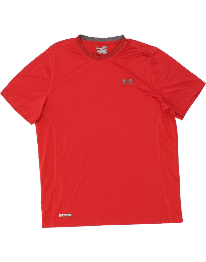 UNDER ARMOUR Mens T-Shirt Top XL Red Polyester | Vintage Under Armour | Thrift | Second-Hand Under Armour | Used Clothing | Messina Hembry 