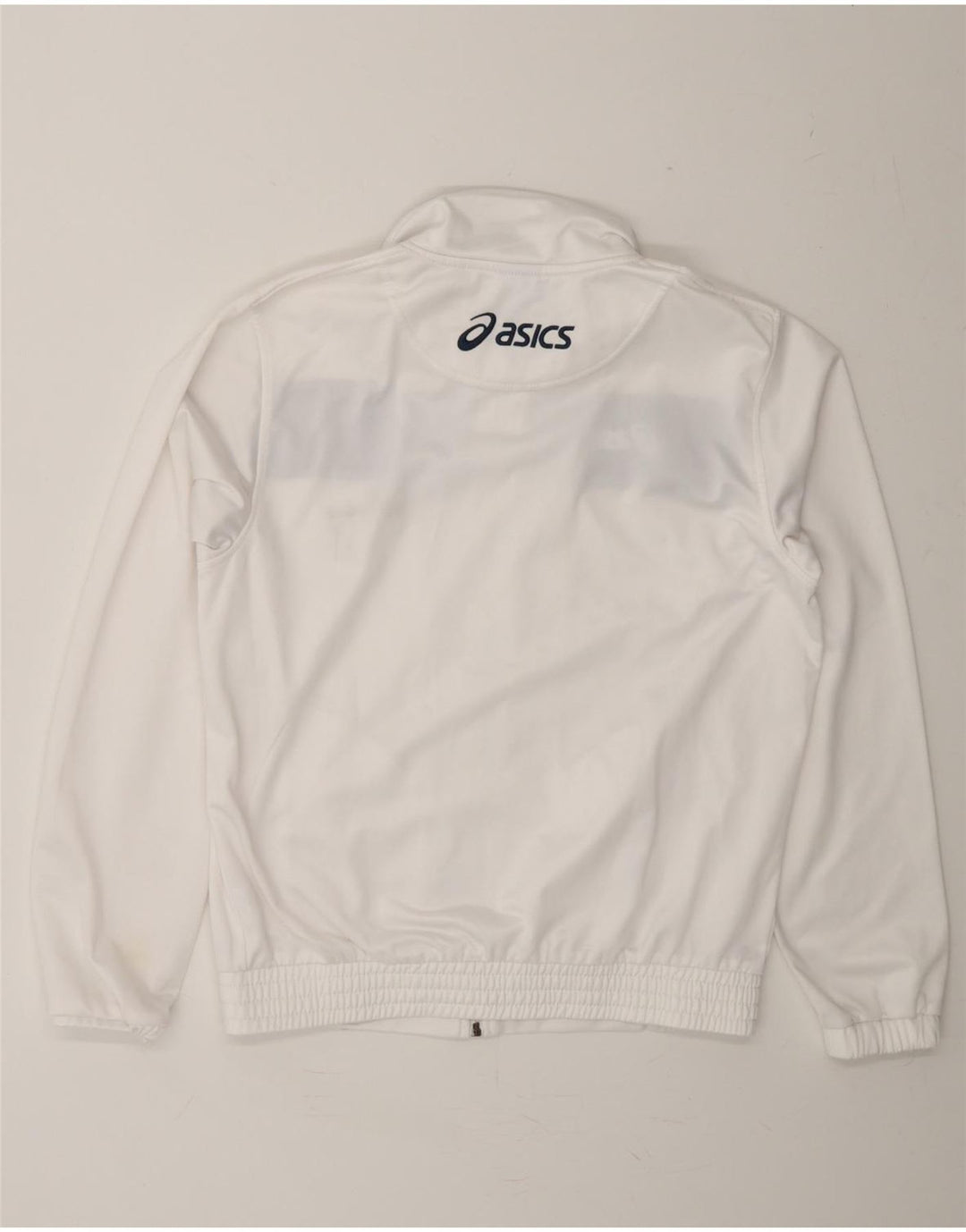 ASICS Womens Tracksuit Top Jacket UK 10 Small White Colourblock Polyester Vintage Asics and Second-Hand Asics from Messina Hembry 