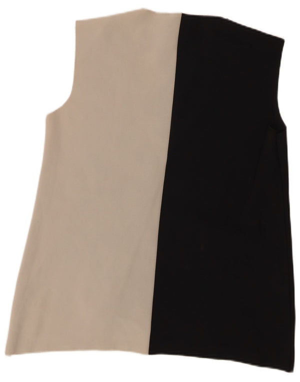 Emporio Armani Womens Sleeveless Blouse Top IT 46 Large Black Colourblock